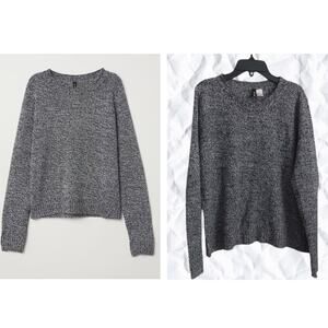 H&M Black White Long Sleeve Sweater size medium